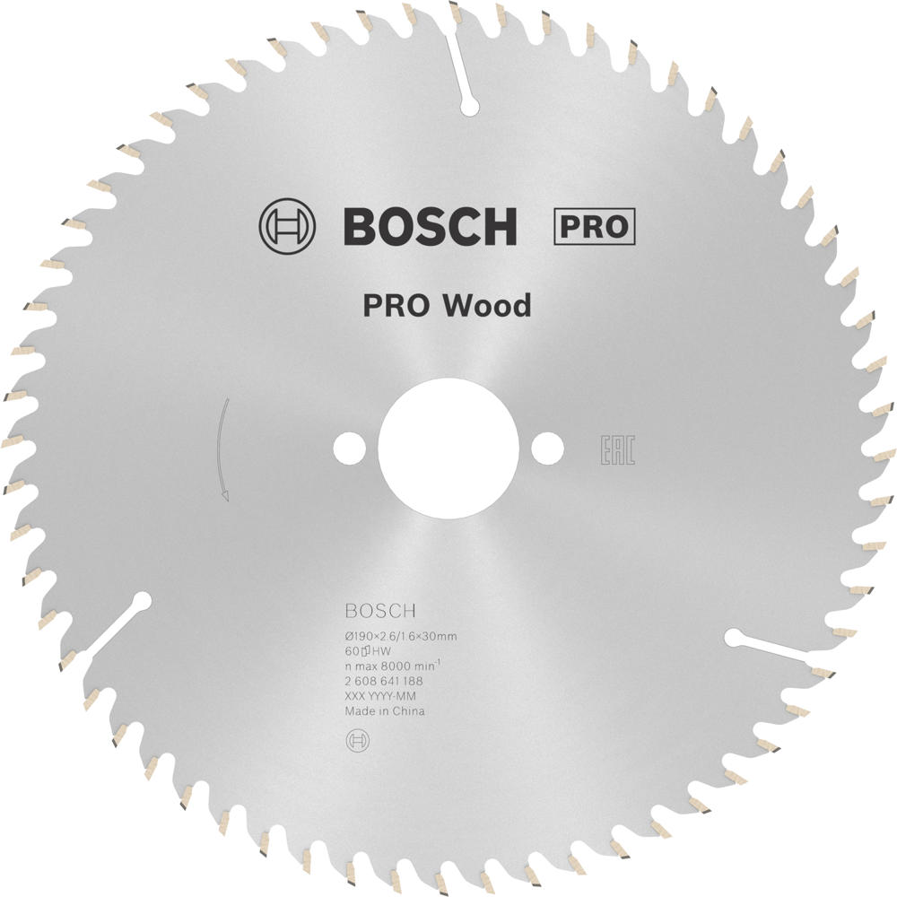 Image of Bosch PRO Optiline Wood Cutting Saw Blade 190mm 60T 30mm