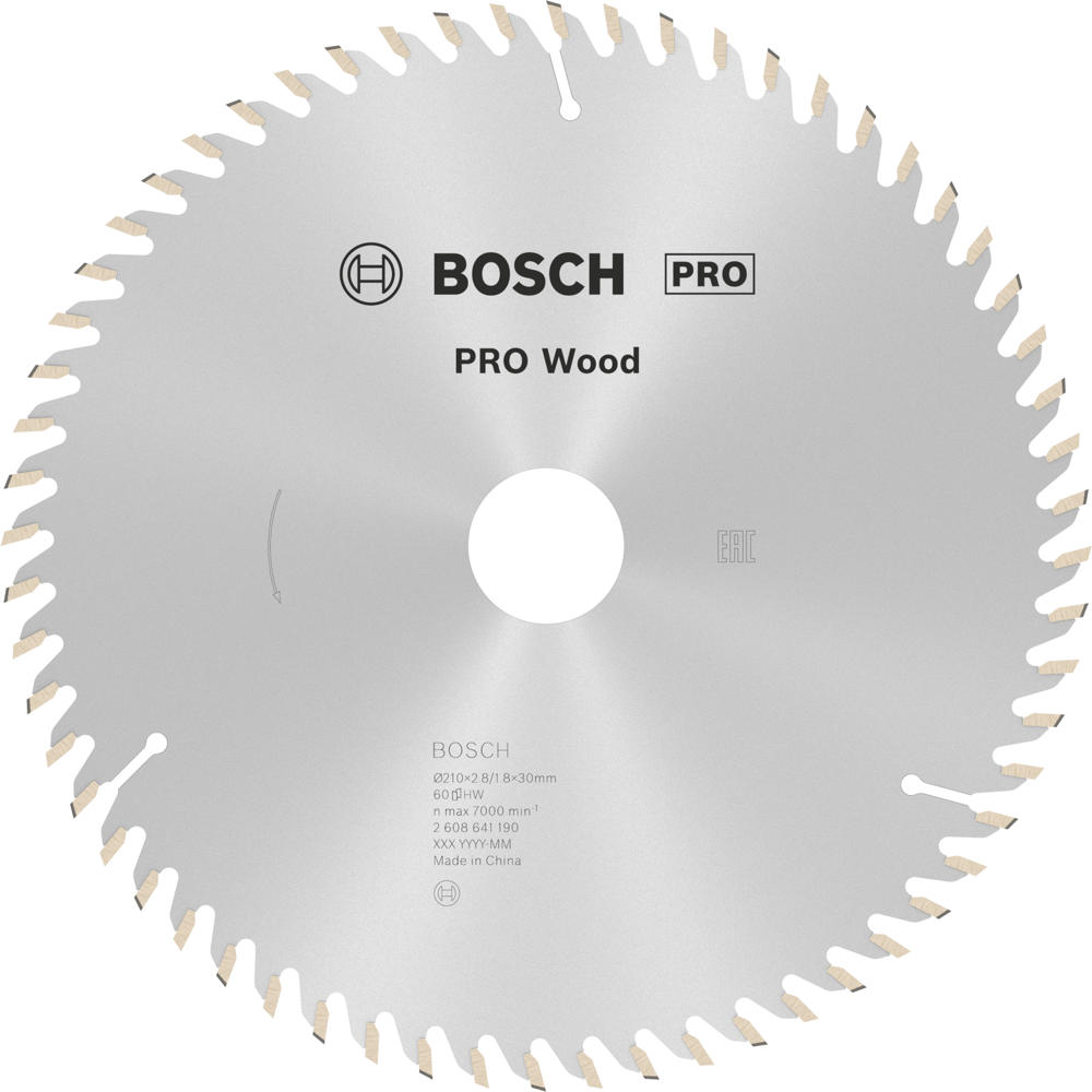 Image of Bosch PRO Optiline Wood Cutting Saw Blade 210mm 60T 30mm