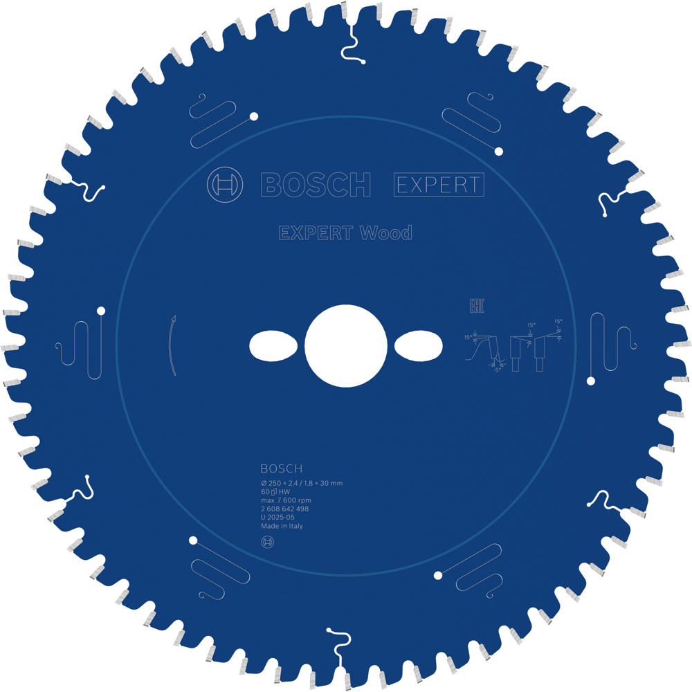 Image of Bosch EXPERT CSB for Wood Circular Saw Blade 250mm 60T 30mm