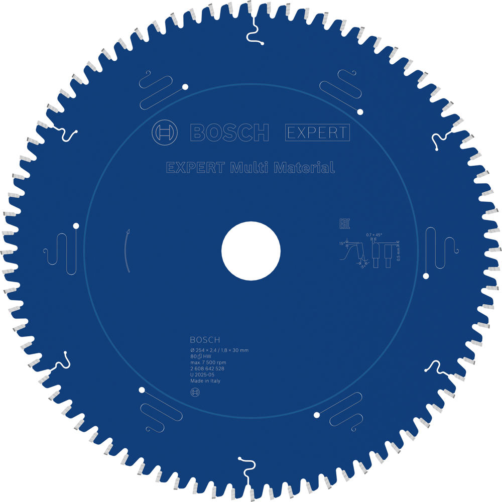 Image of Bosch EXPERT Multi Material Cutting Saw Blade 254mm 80T 30mm