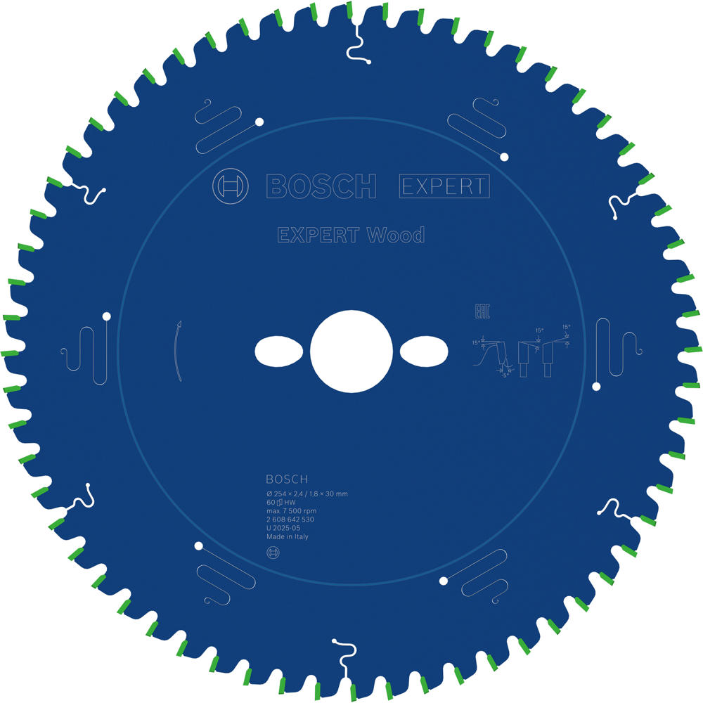 Image of Bosch EXPERT Wood Cutting Mitre Saw Blade 254mm 60T 30mm