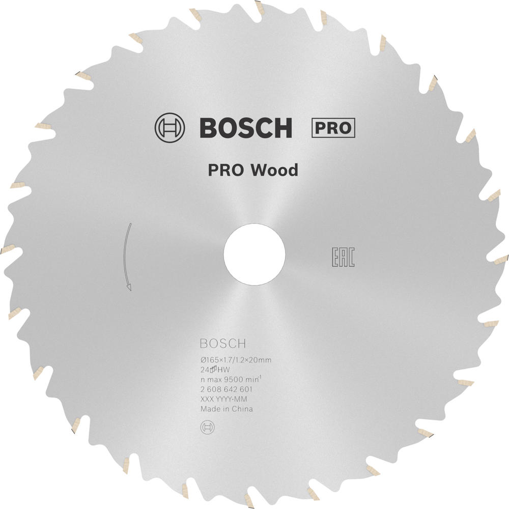 Image of Bosch PRO Speedline Wood Cutting Saw Blade 165mm 24T 20mm