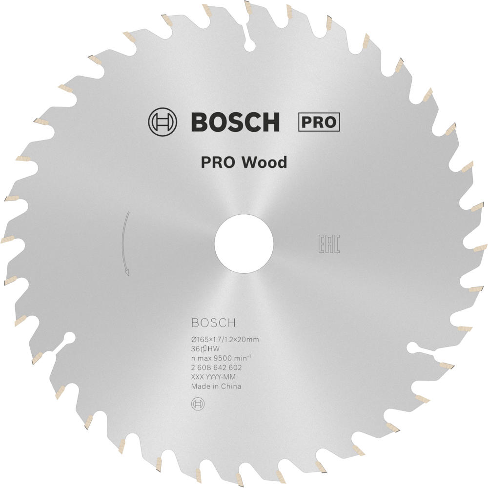 Image of Bosch PRO Optiline Wood Cutting Saw Blade 165mm 36T 20mm