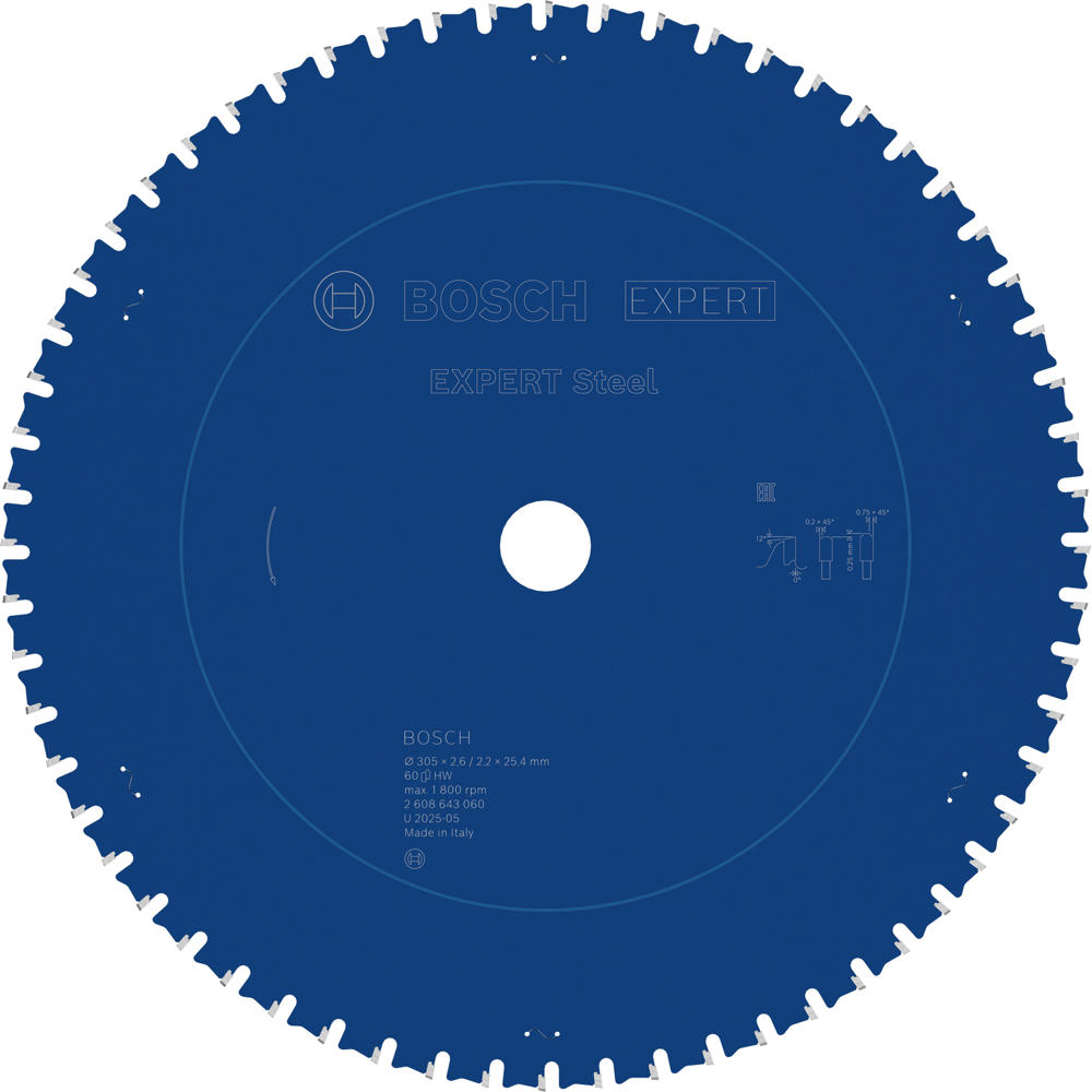 Image of Bosch EXPERT Metal Steel Cutting Saw Blade 305mm 60T 25.4mm