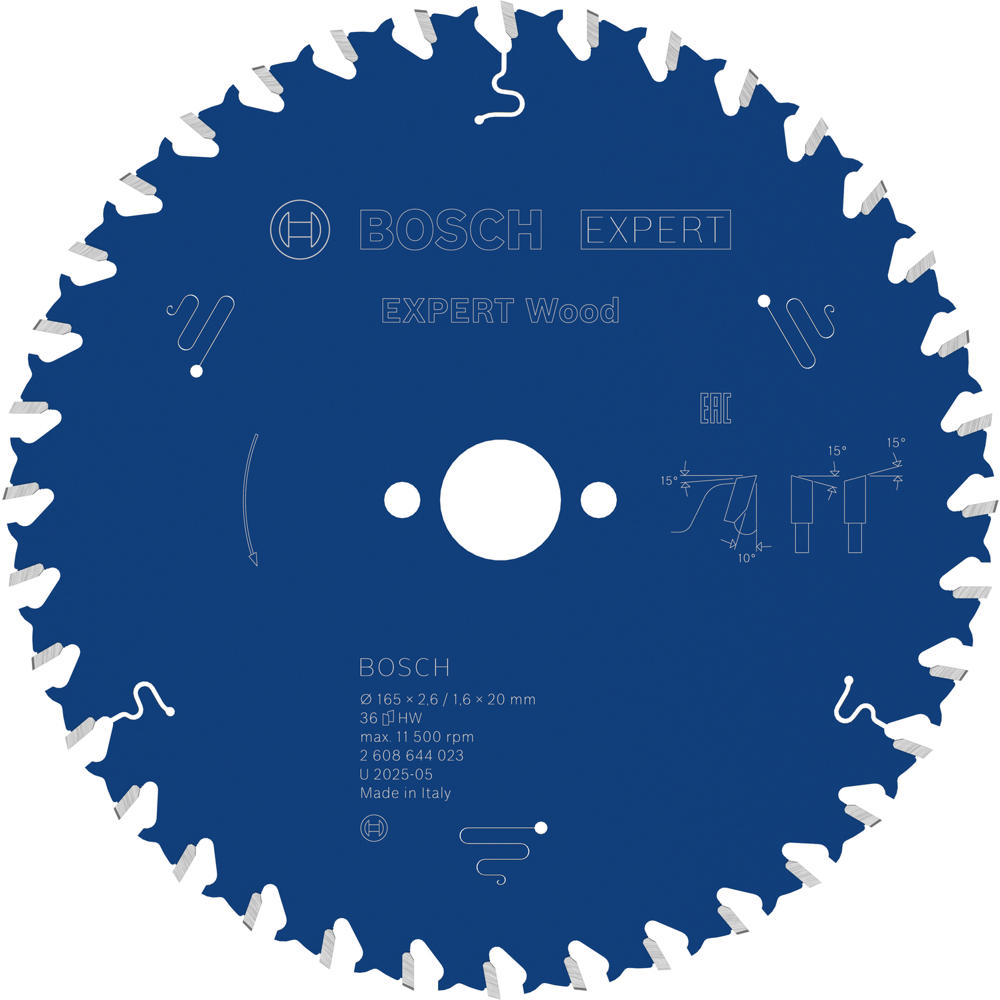 Image of Bosch EXPERT Wood Cutting Saw Blade 165mm 36T 20mm