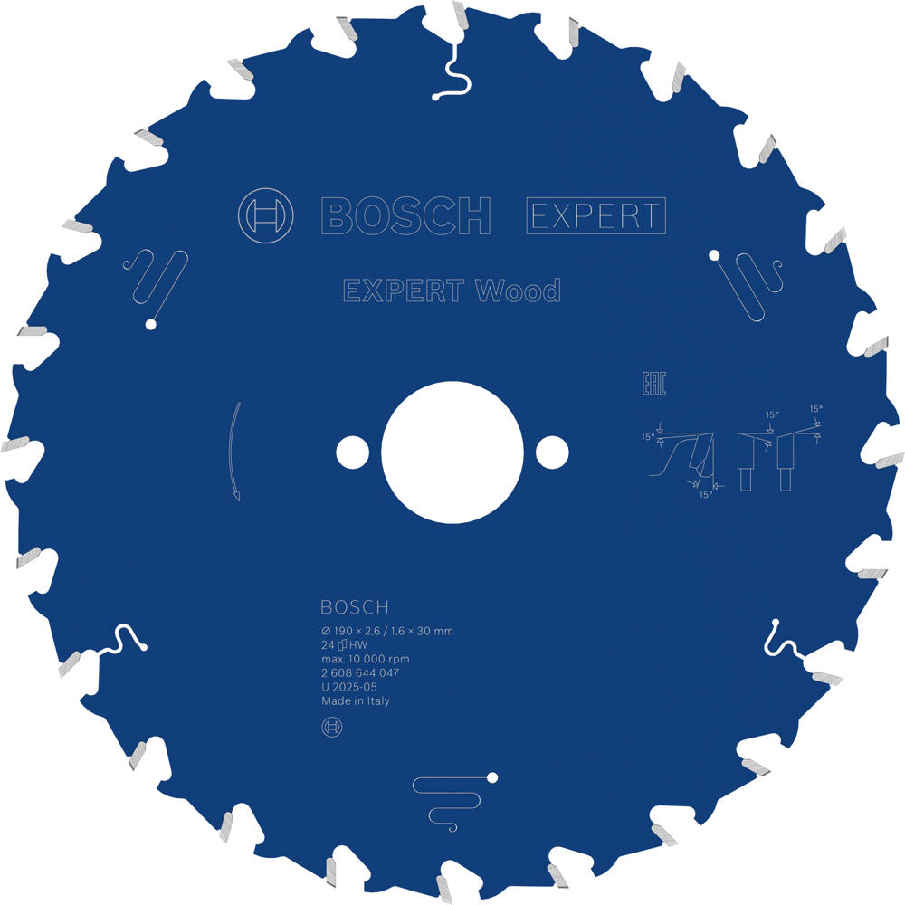 Image of Bosch EXPERT Wood Cutting Saw Blade 190mm 24T 30mm