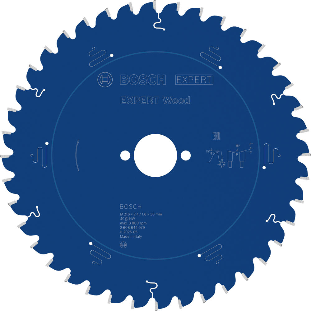 Bosch EXPERT Wood Cutting Mitre Saw Blade 216mm 40T 30mm
