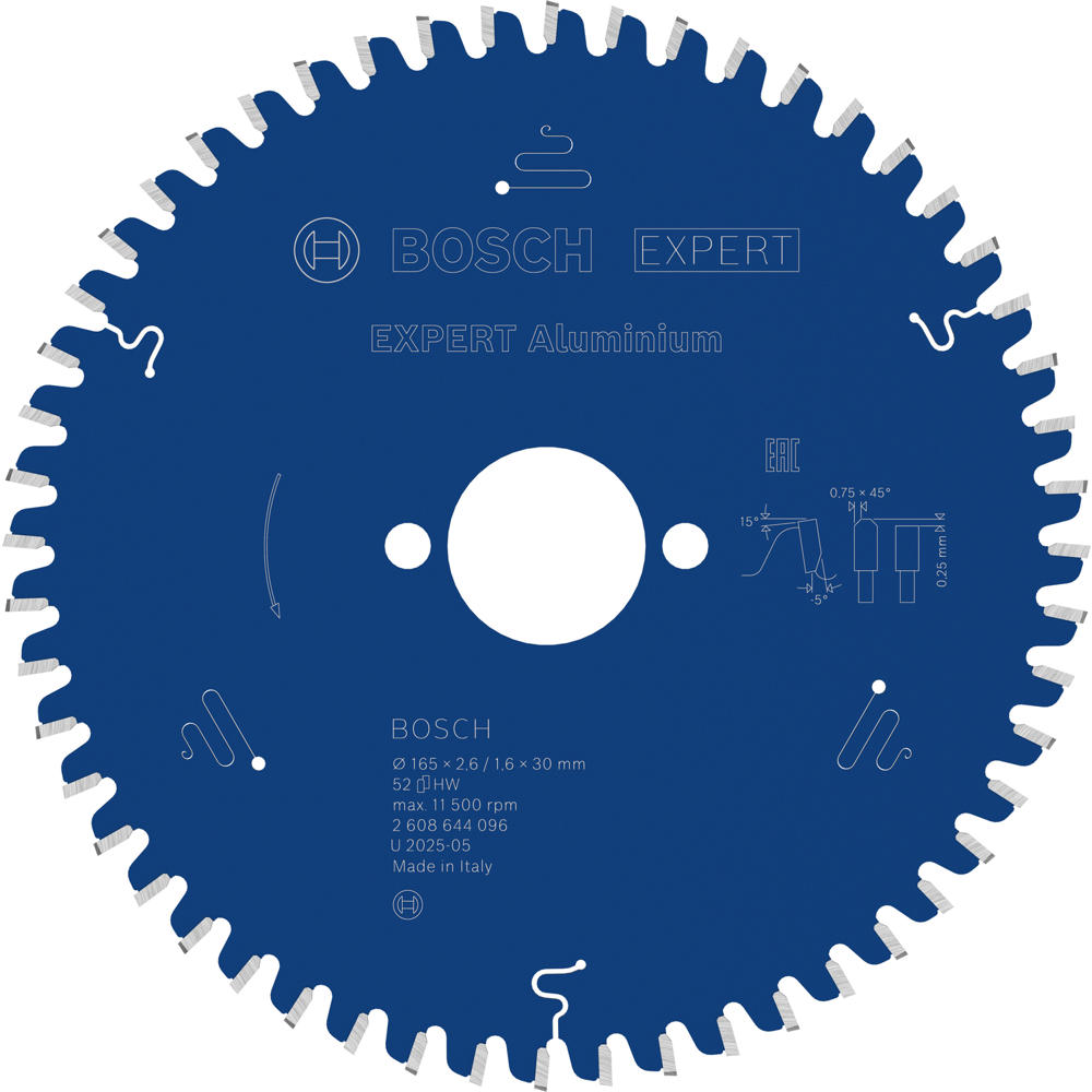 Image of Bosch EXPERT Aluminium Cutting Saw Blade 165mm 52T 30mm