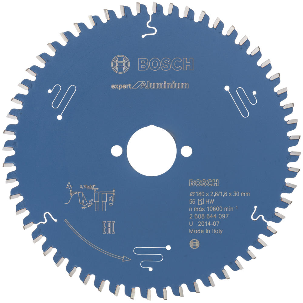 Image of Bosch EXPERT Aluminium Cutting Saw Blade 180mm 56T 30mm