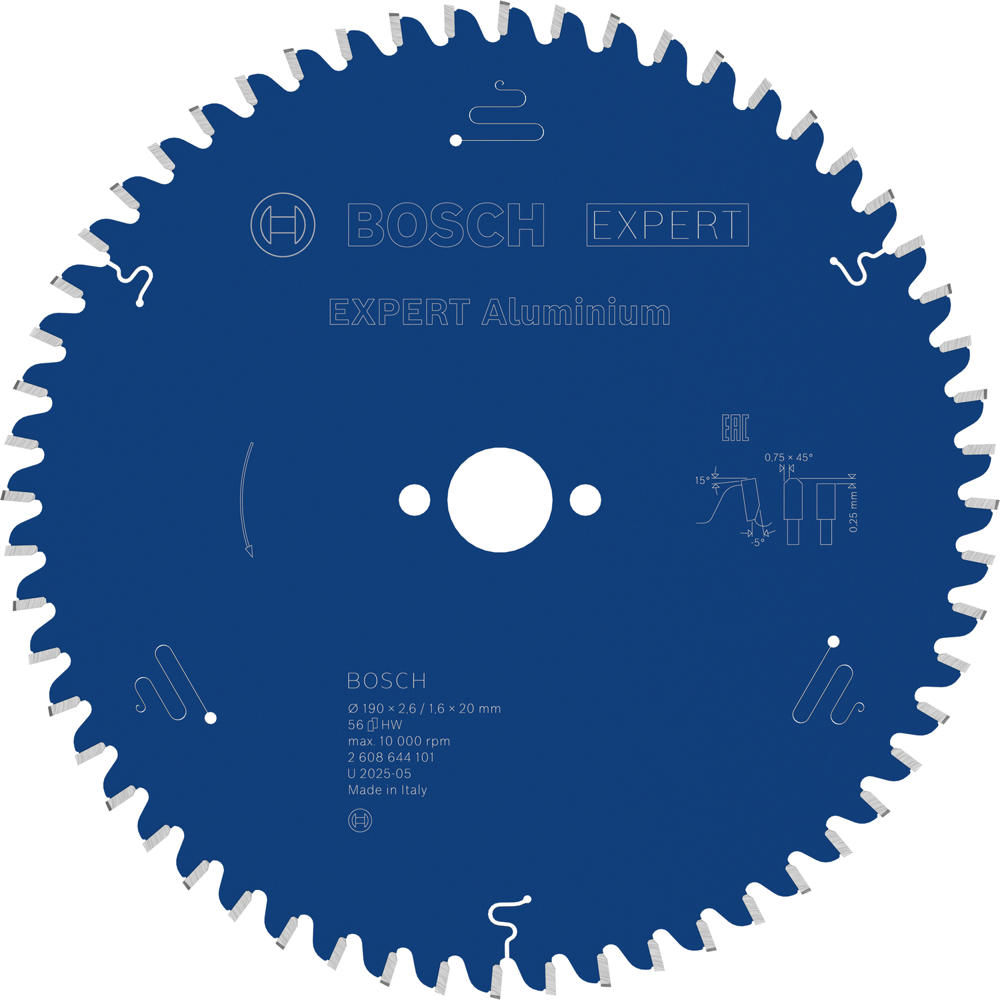 Image of Bosch EXPERT Aluminium Cutting Saw Blade 190mm 56T 20mm