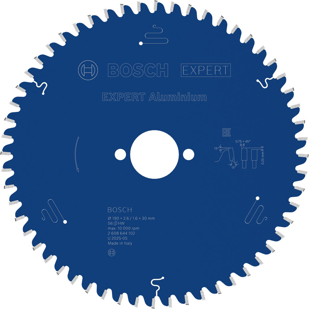 Image of Bosch EXPERT Aluminium Cutting Saw Blade 190mm 56T 30mm