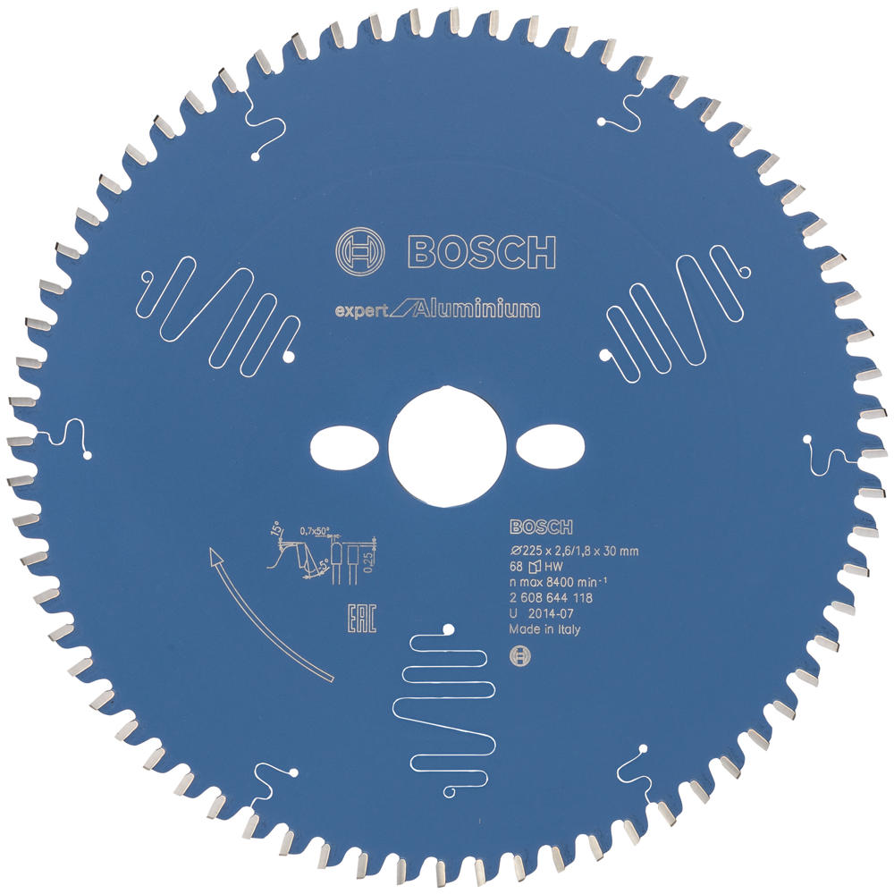 Image of Bosch EXPERT Aluminium Cutting Saw Blade 225mm 68T 30mm
