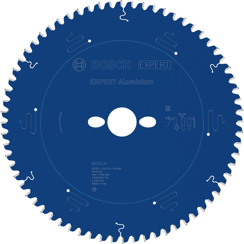 Image of Bosch EXPERT Aluminium Cutting Saw Blade 250mm 68T 30mm