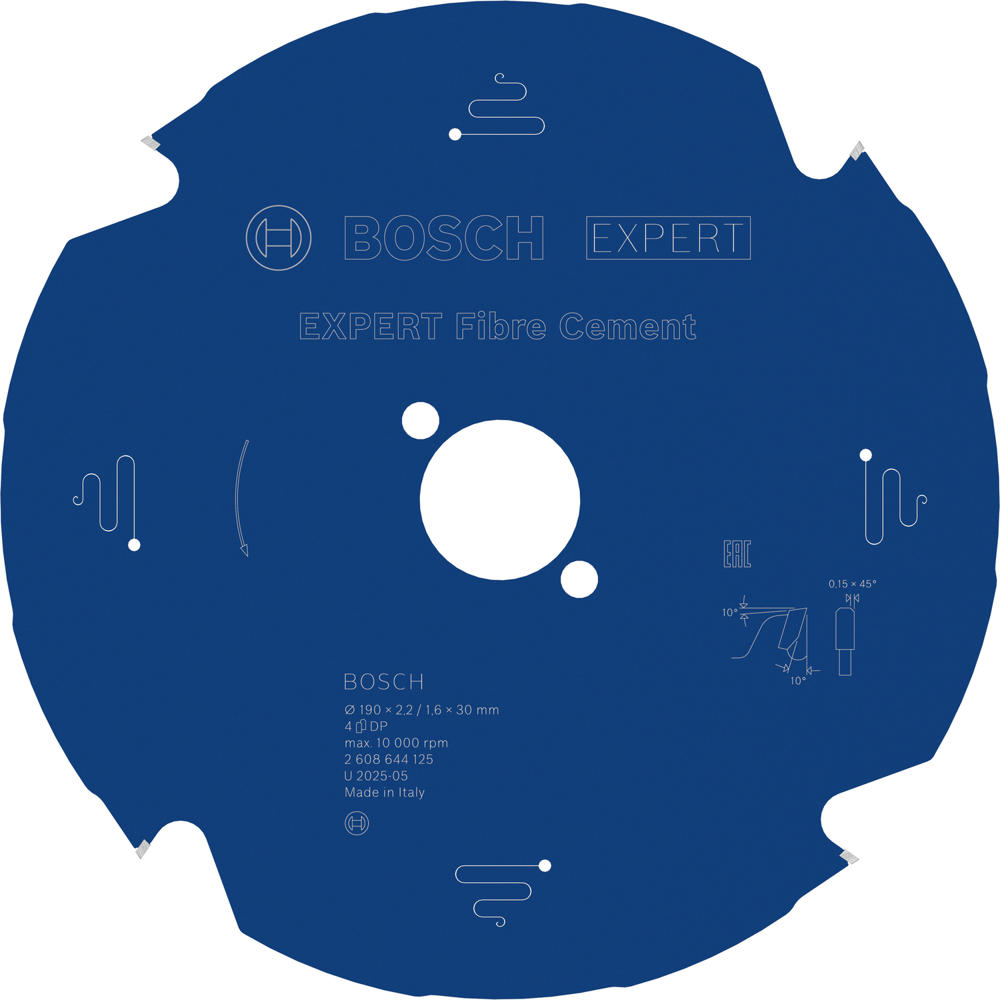 Image of Bosch EXPERT Fiber Cement Cutting Saw Blade 190mm 4T 30mm