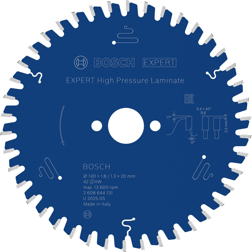 Bosch EXPERT High Pressure Laminate Cutting Saw Blade 210mm 60T 30mm