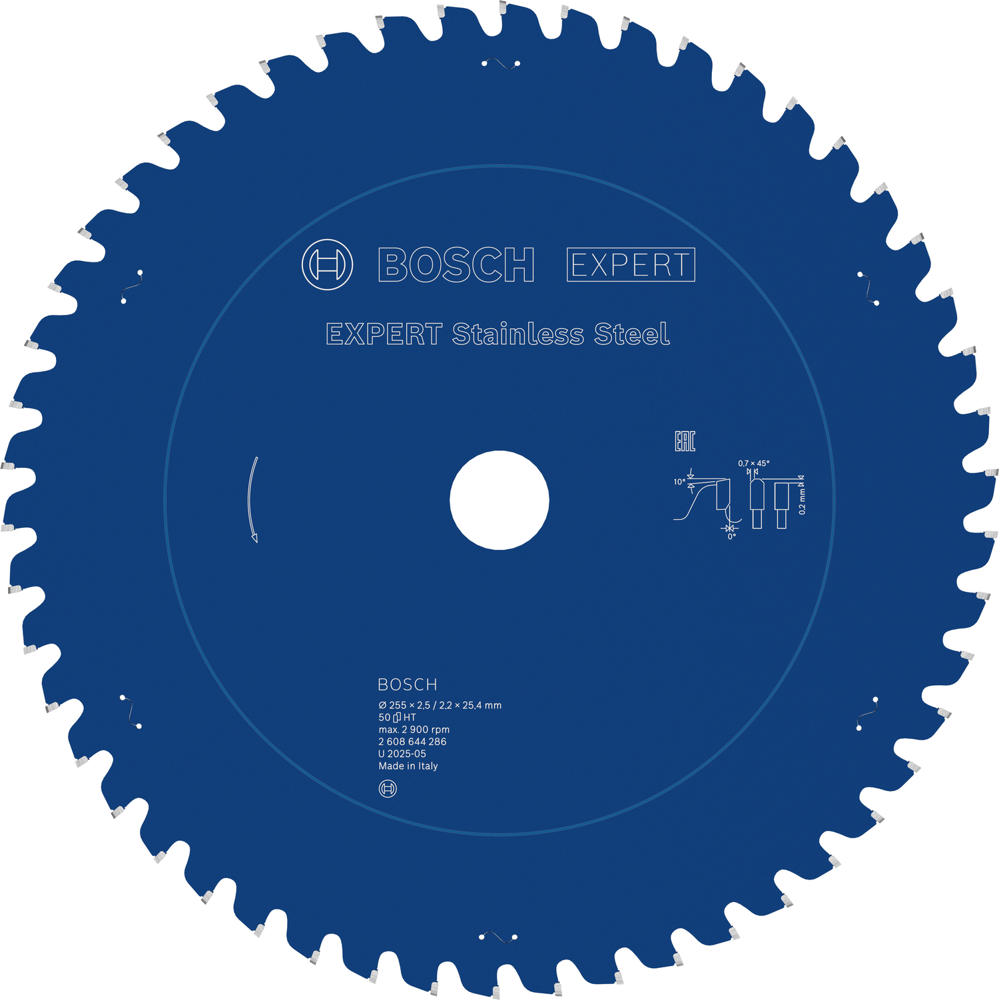 Image of Bosch EXPERT Stainless Steel Cutting Saw Blade 255mm 50T 25.4mm