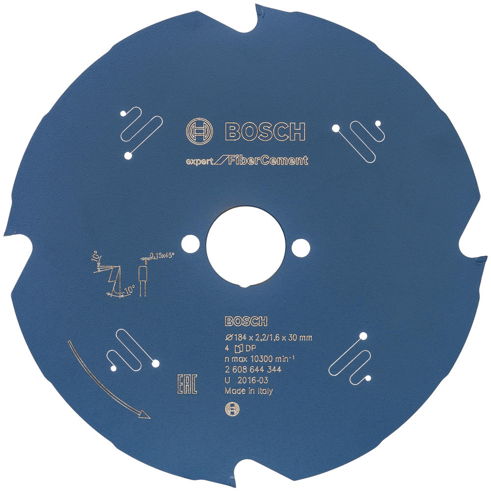 Image of Bosch EXPERT Fiber Cement Cutting Saw Blade 184mm 4T 30mm