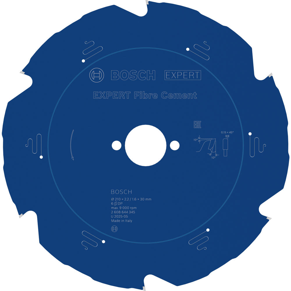 Image of Bosch EXPERT Fiber Cement Cutting Saw Blade 210mm 6T 30mm