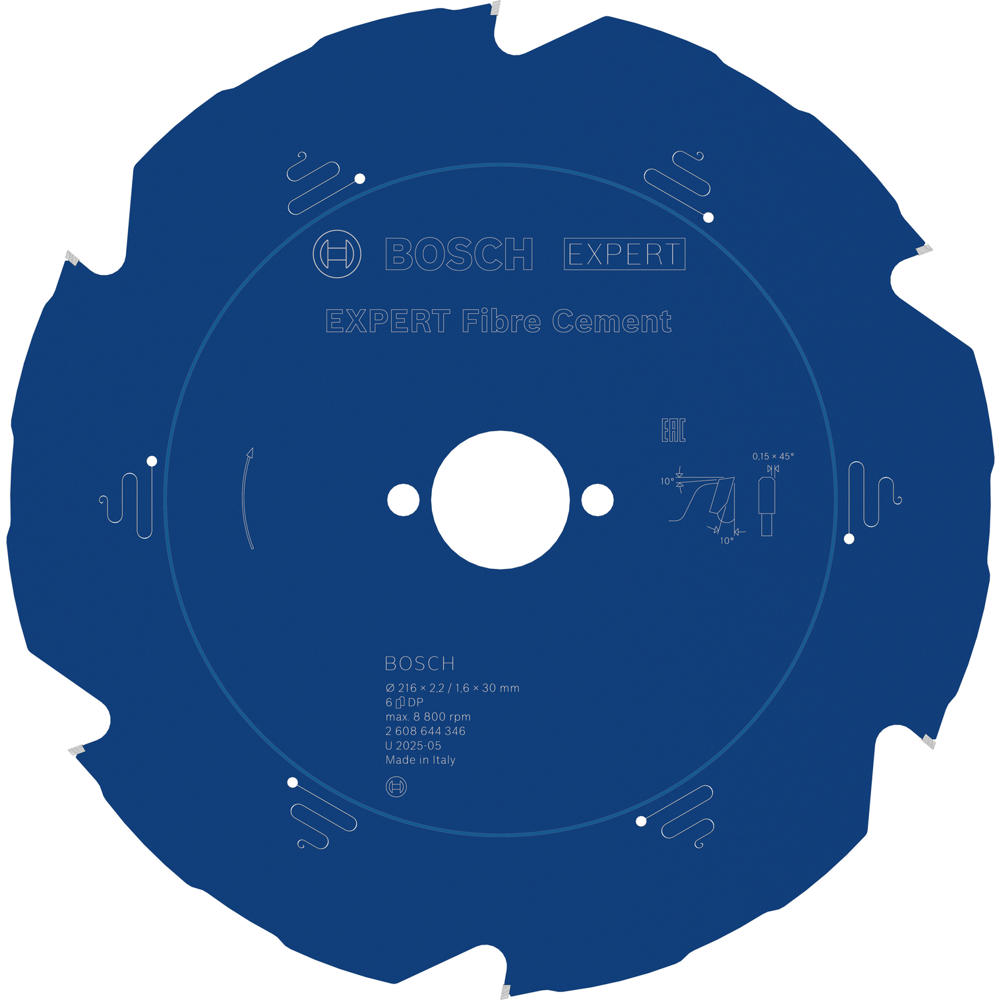 Image of Bosch EXPERT Fiber Cement Cutting Saw Blade 216mm 6T 30mm