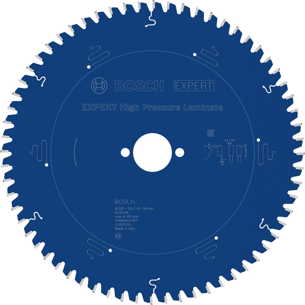 Image of Bosch EXPERT High Pressure Laminate Cutting Saw Blade 235mm 64T 30mm