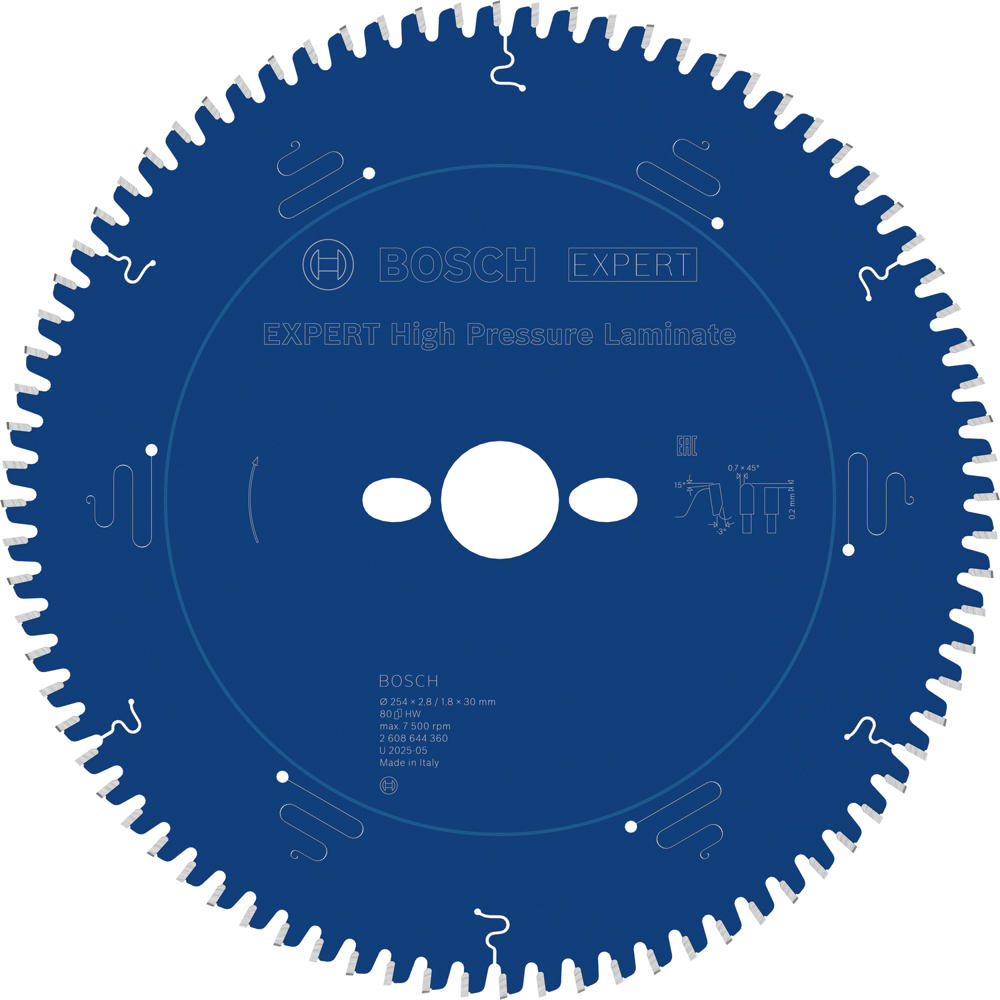 Image of Bosch EXPERT High Pressure Laminate Circular Mitre Saw Blade 254mm 80T 30mm