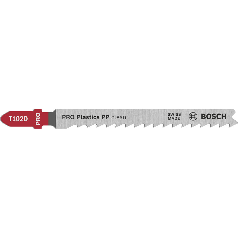 Image of Bosch PRO T102D Plastics PP Clean Cutting Jigsaw Blade Pack of 5