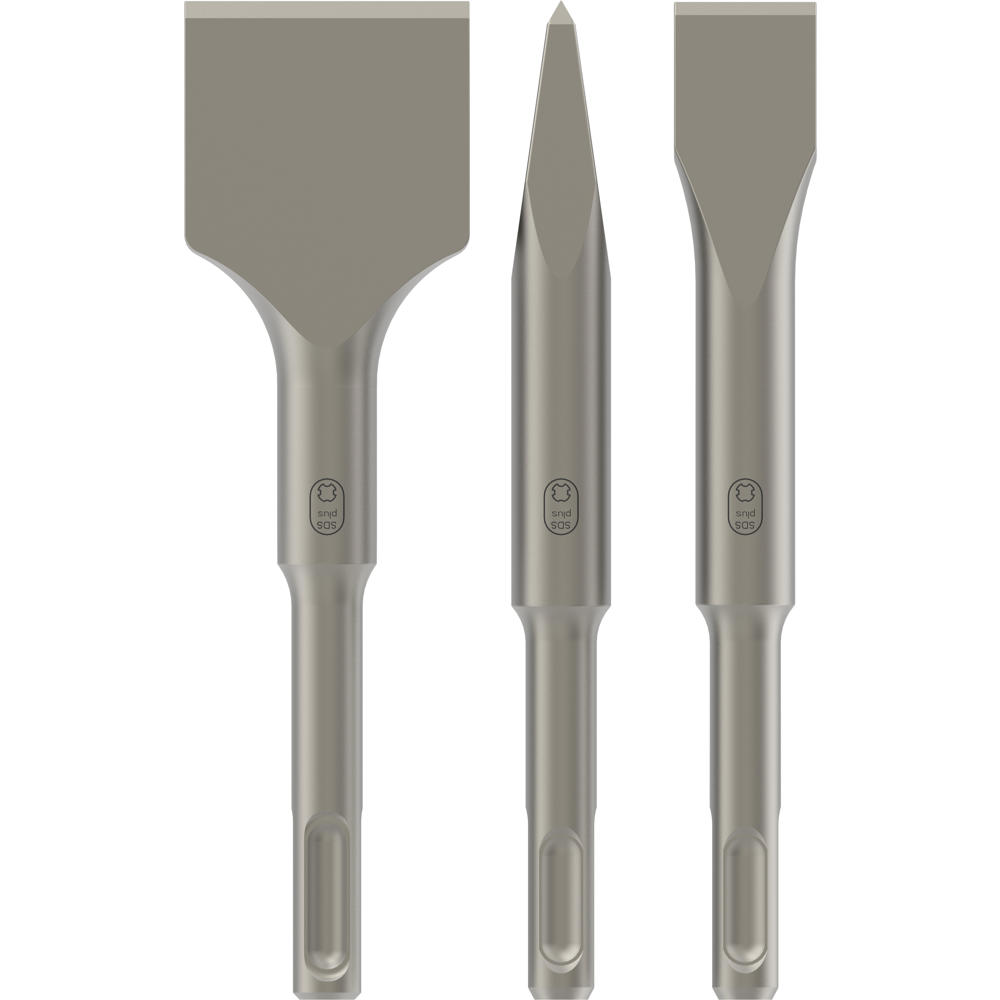 Bosch PRO 3 Piece SDS Plus Stubby Chisel Set