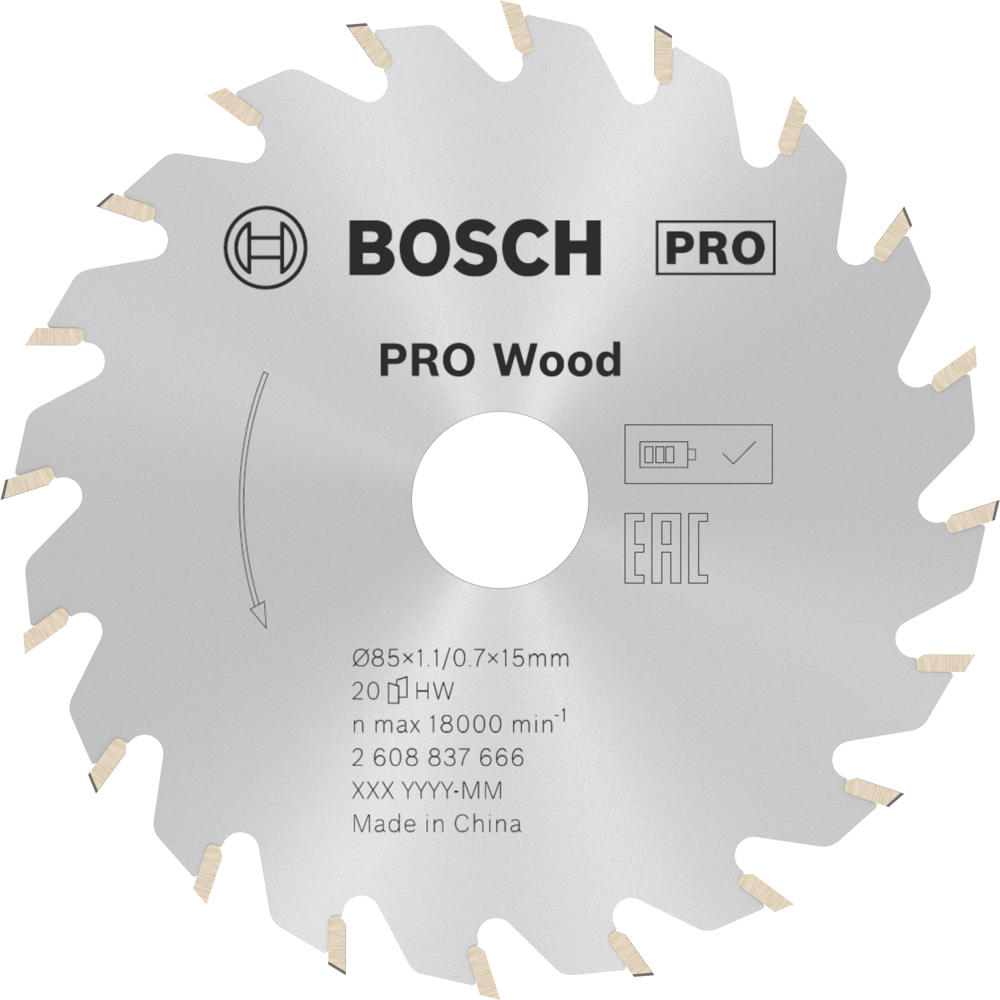 Bosch PRO Cordless Wood Cutting Circular Saw Blade 165mm 36T 20mm