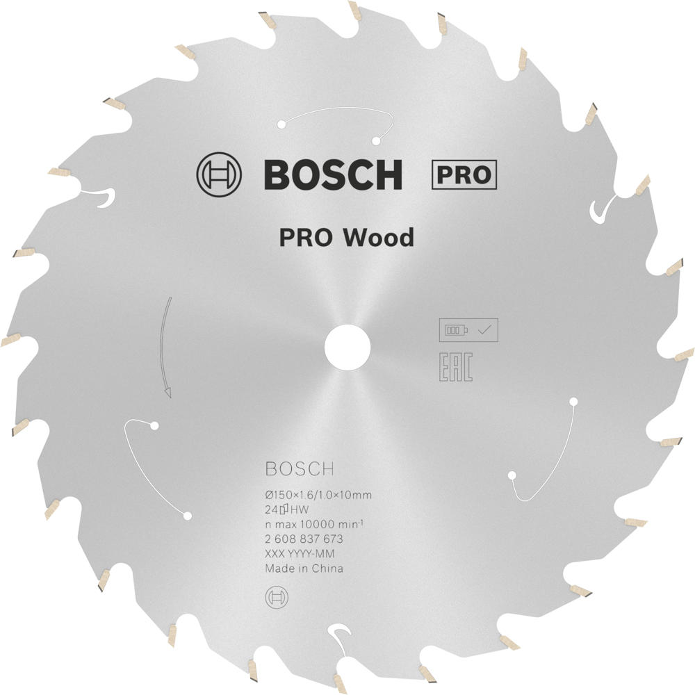Image of Bosch PRO Cordless Wood Cutting Circular Saw Blade 150mm 24T 10mm