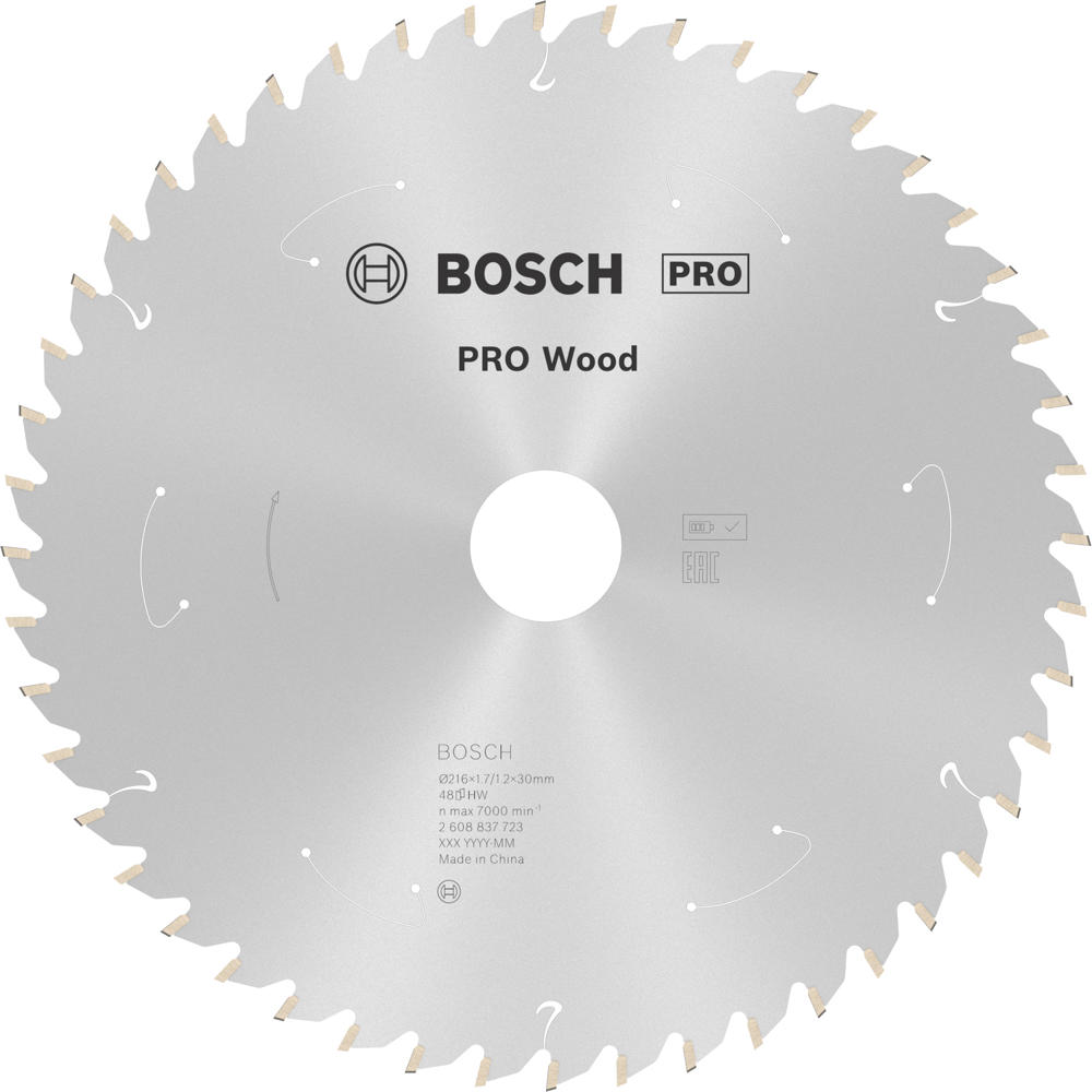 Image of Bosch PRO Cordless Wood Cutting Circular Saw Blade 216mm 48T 30mm
