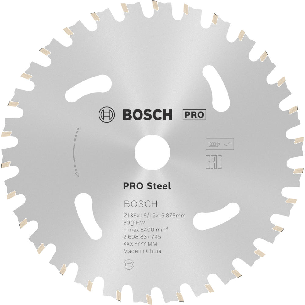 Image of Bosch PRO Cordless Circular Saw Blade for Steel 136mm 30T 16mm