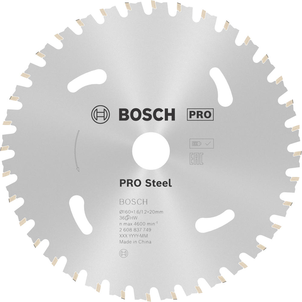 Image of Bosch PRO Cordless Circular Saw Blade for Steel 160mm 36T 20mm