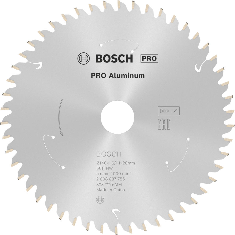 Bosch PRO Cordless Circular Saw Blade for Aluminium 150mm 52T 10mm