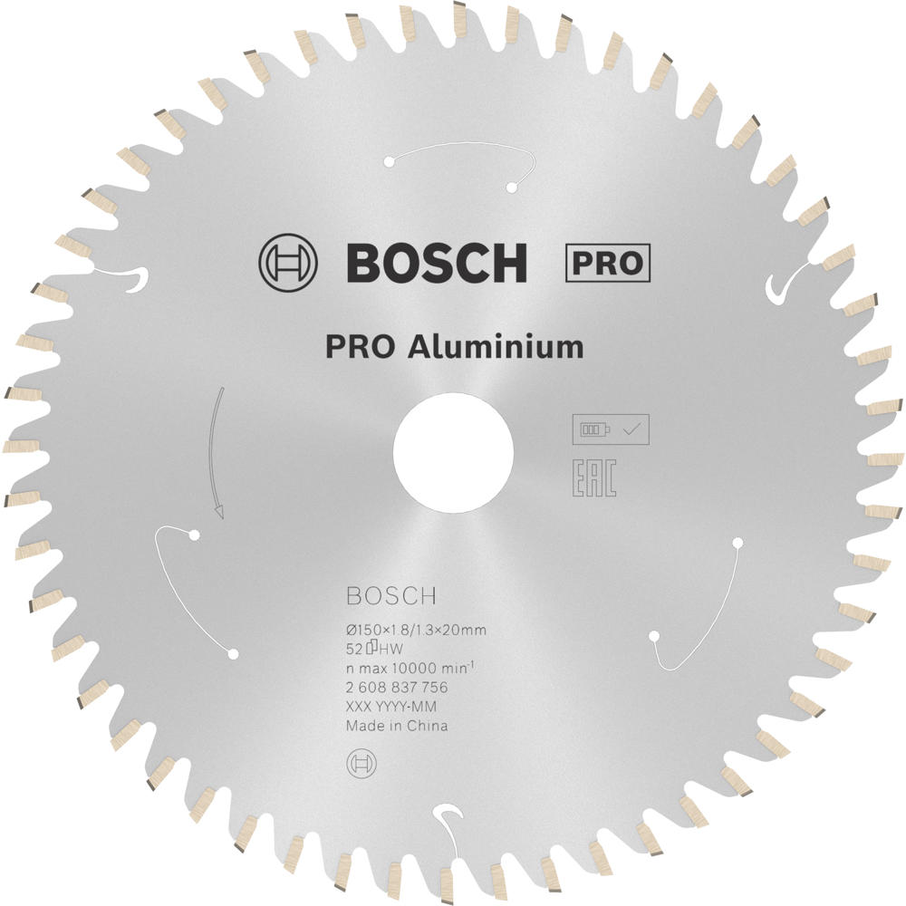 Image of Bosch PRO Cordless Circular Saw Blade for Aluminium 150mm 52T 20mm