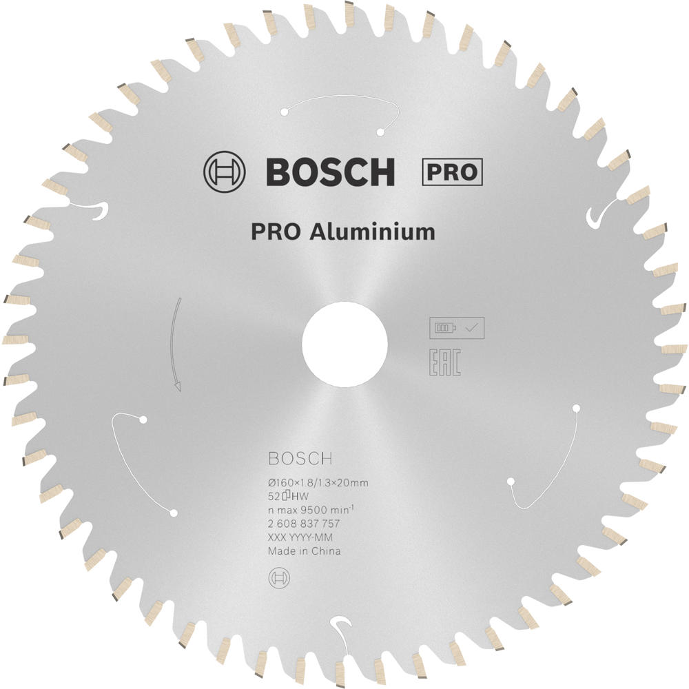 Image of Bosch PRO Cordless Circular Saw Blade for Aluminium 160mm 52T 20mm