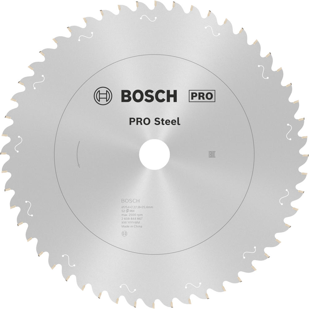 Bosch PRO Circular Saw Blade for Metal Cutting Chop Saws 254mm 52T 25.4mm