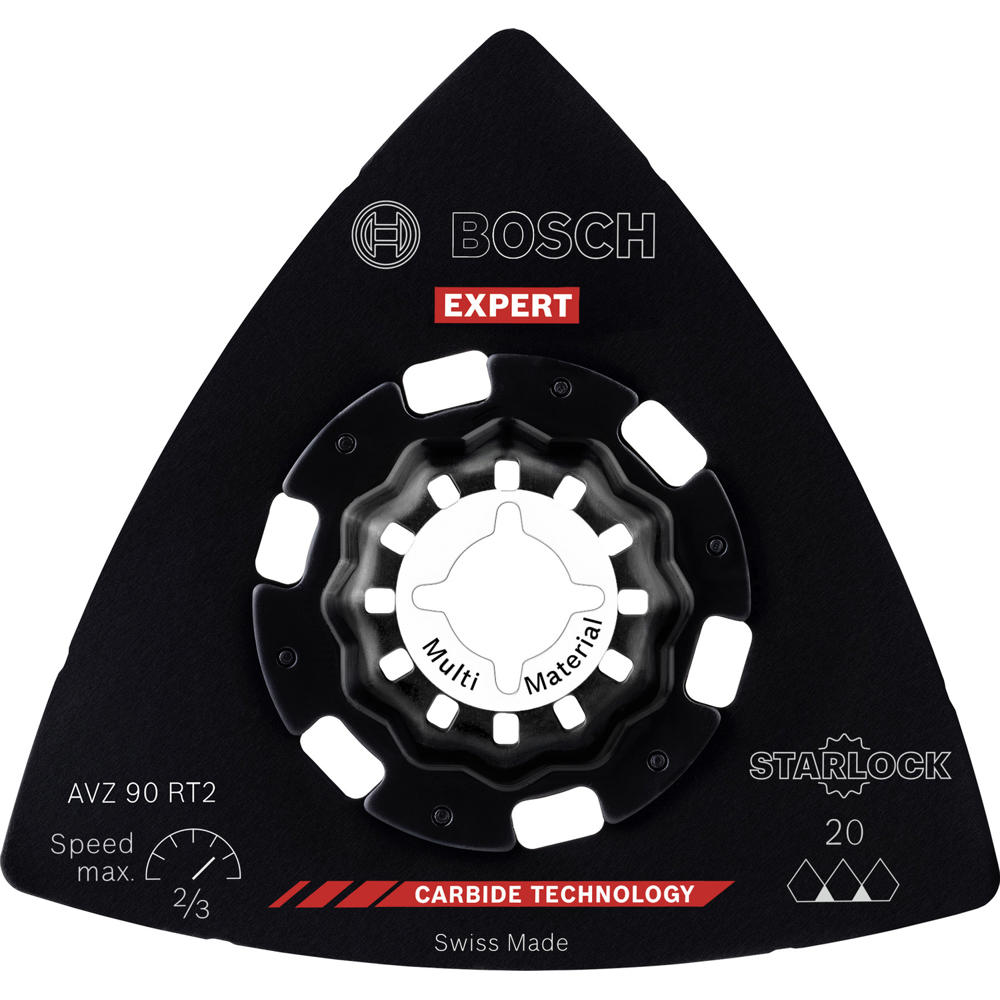 Image of Bosch EXPERT AVZ 90 RT Starlock Oscillating Multi Tool Sanding Plate 90mm 20g Pack of 10