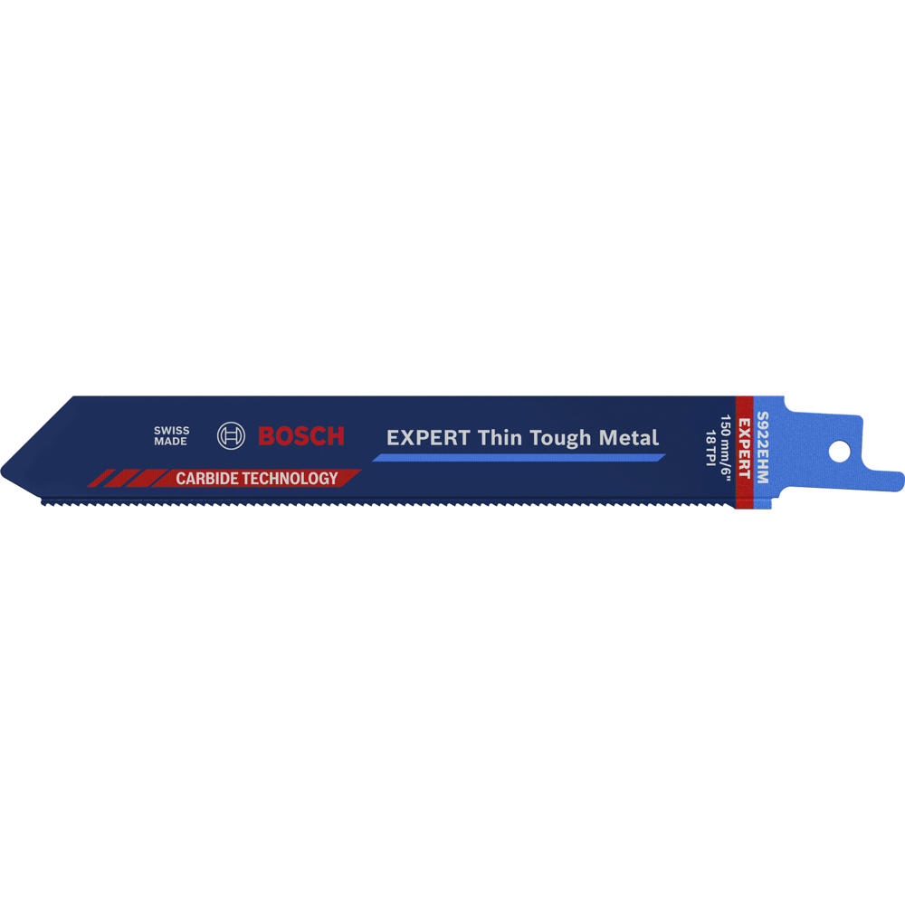Image of Bosch EXPERT S922EHM Thin Tough Metal Cutting Reciprocating Sabre Saw Blades 150mm Pack of 1