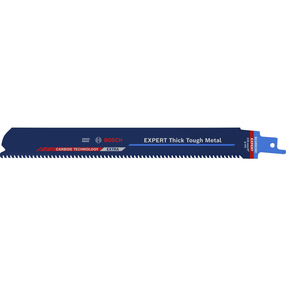 Image of Bosch EXPERT S1155CHC Thick Tough Metal Cutting Reciprocating Sabre Saw Blades 225mm Pack of 3