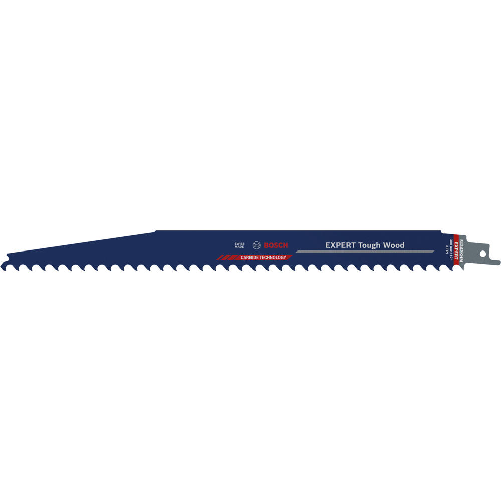 Bosch EXPERT S1242KHM Thick Tough Wood Reciprocating Sabre Saw Blades 300mm Pack of 1