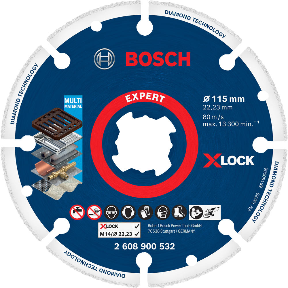 Bosch EXPERT X Lock Diamond Metal Cutting Disc 125mm 1mm 22mm