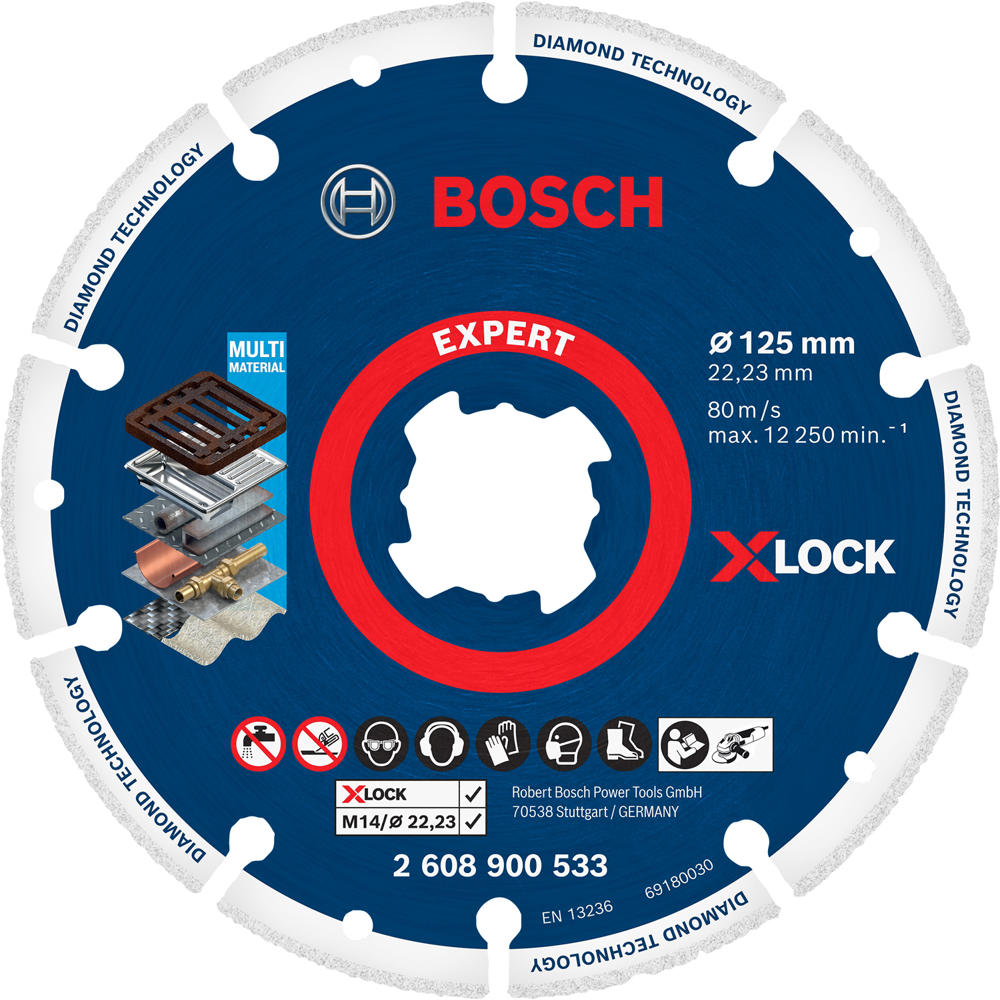 Image of Bosch EXPERT X Lock Diamond Metal Cutting Disc 125mm 1mm 22mm