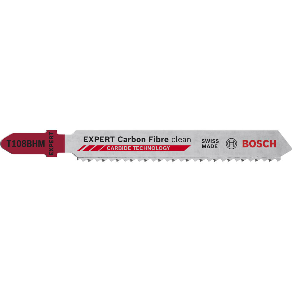 Image of Bosch EXPERT T108BHM Carbon Fiber Clean Cut Jigsaw Blades Pack of 3