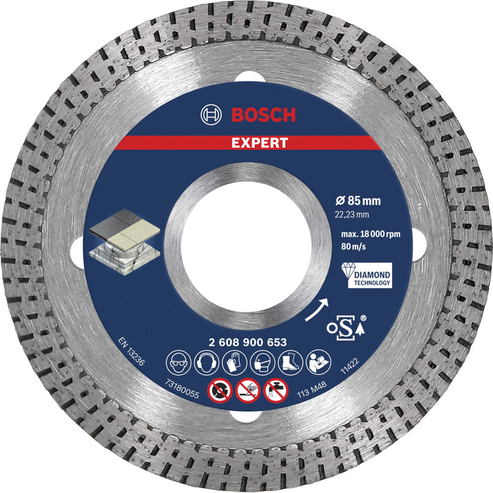 Bosch EXPERT Hard Ceramic Diamond Cutting Disc 85mm 1.6mm 22mm
