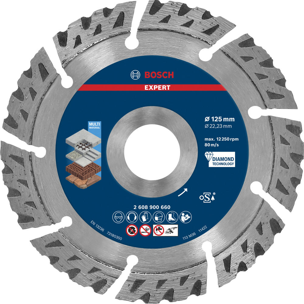 Image of Bosch EXPERT Multi Material Diamond Cutting Disc 125mm 2.2mm 22mm