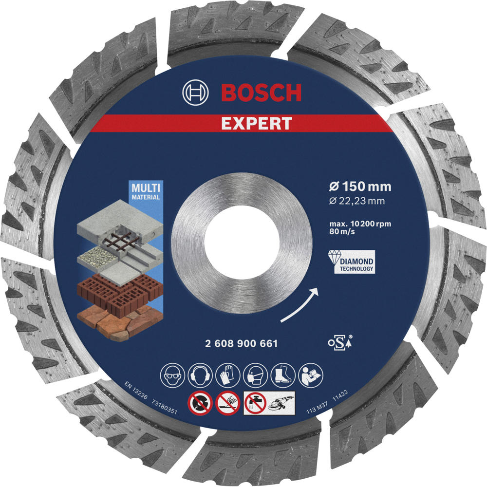 Image of Bosch EXPERT Multi Material Diamond Cutting Disc 150mm 2.4mm 22mm