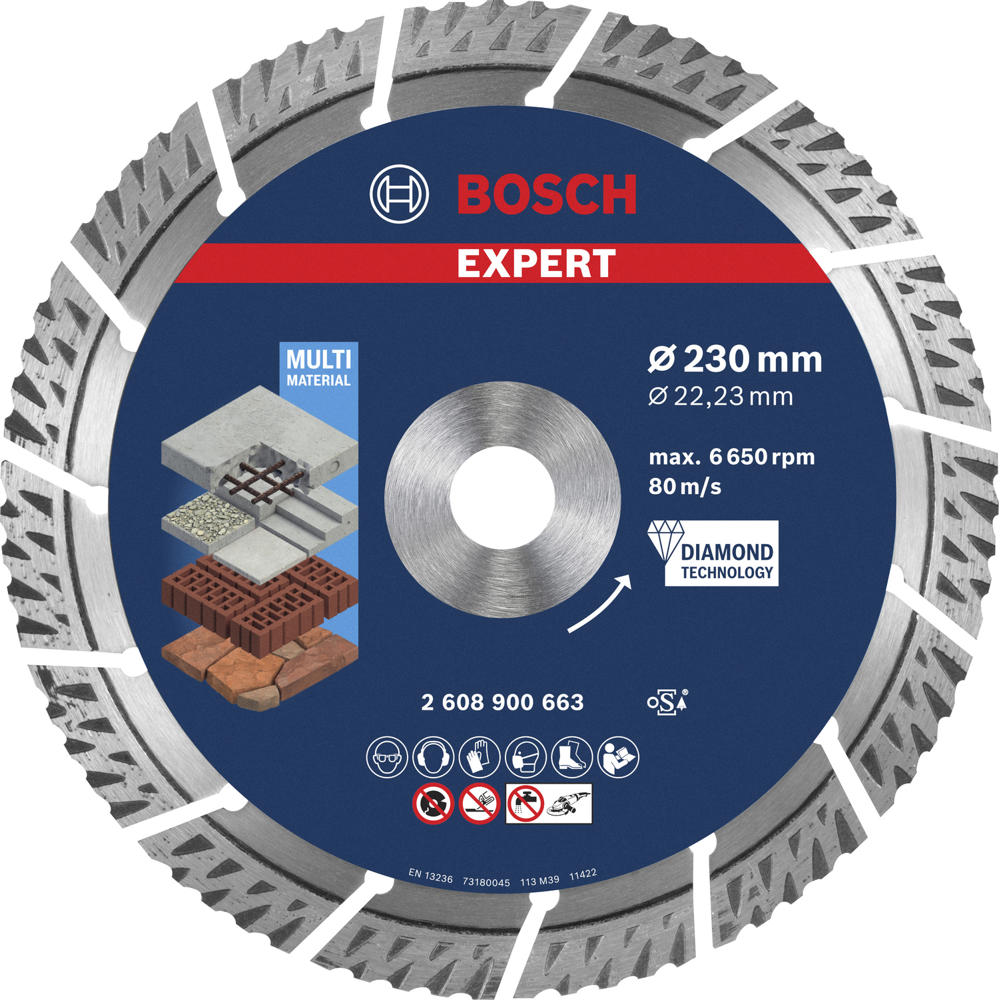Image of Bosch EXPERT Multi Material Diamond Cutting Disc 230mm 2.4mm 22mm