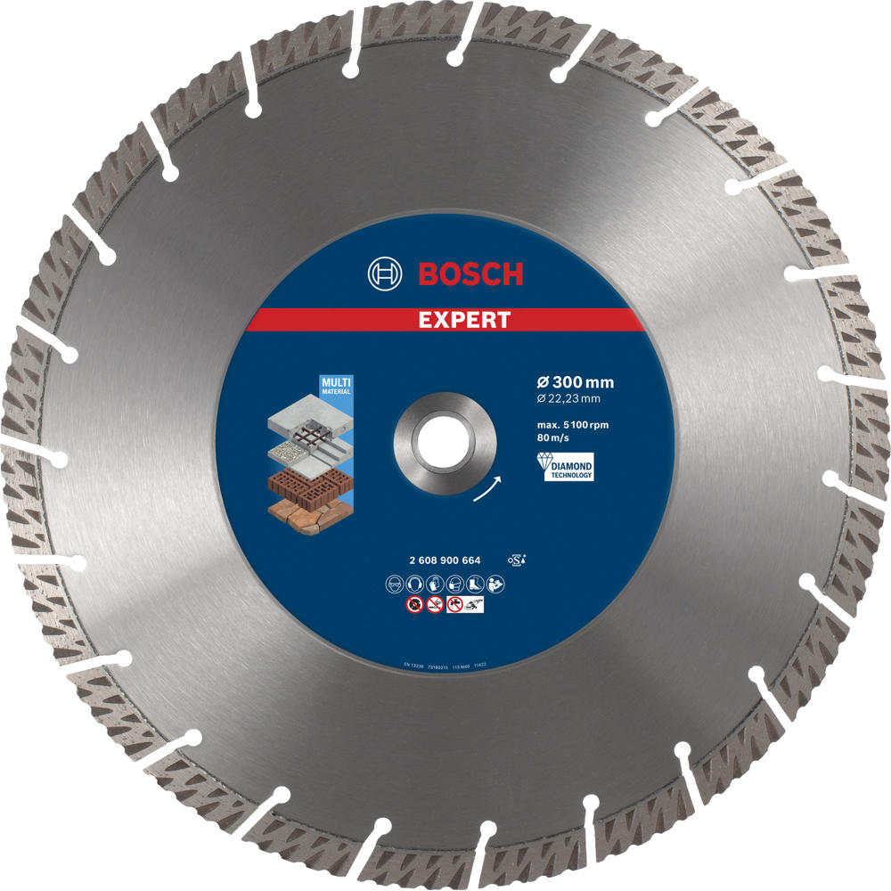 Image of Bosch EXPERT Multi Material Diamond Cutting Disc 300mm 2.8mm 22mm