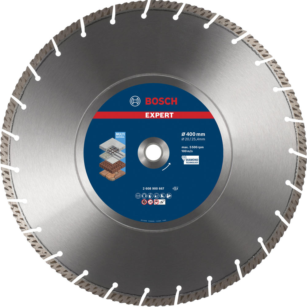 Image of Bosch EXPERT Multi Material Diamond Cutting Disc 400mm 3.3mm 25.4mm