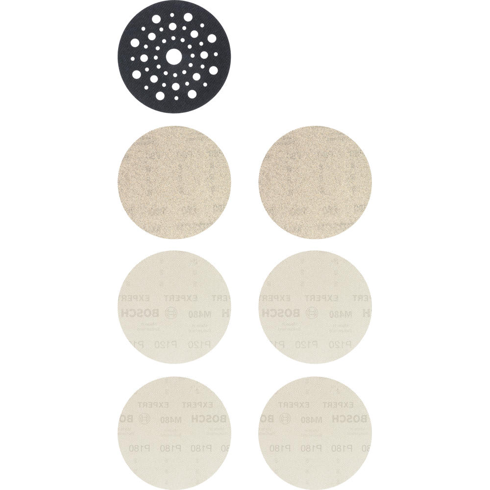 Image of Bosch EXPERT M480 125mm Net Abrasive Sanding Disc 125mm Assorted Pack of 7